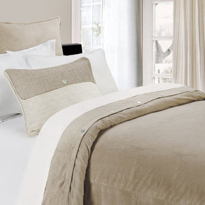 HiEnd Accents Fairfield Sand Velvet Duvet Cover FB3900DU-SK-SN Sand Face: 100% Polyester, Back: 100% Cotton 110x96x2