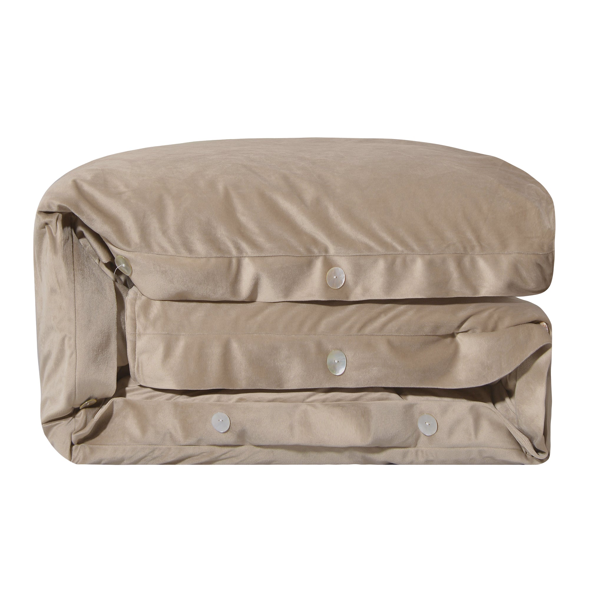 HiEnd Accents Fairfield Sand Velvet Duvet Cover - Thumbnail 2