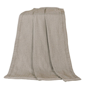 HiEnd Accents Fairfield Herringbone Taupe Throw Blanket FB3900TH Tan 100% Polyester 50x60x0.5
