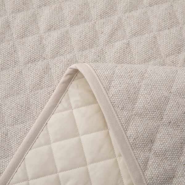 HiEnd Accents Fairfield Linen Coverlet Set FB3900-TW-SN Cream, Tan Coverlet: Face: 65% Polyester, 35% Linen. Back: 35% Cotton, 65% Polyester. Filling: 100% Polyester; BedSkirt: Skirt: 100% Polyester, Decking:100% Polyester; Standard Sham: 95% Polyester,5% Linen(1pc) 68x88x3