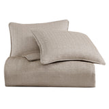 HiEnd Accents Chenille Herringbone Comforter Set FB3901-SQ-SN Sand Comforter - Face: 100% polyester; Back: 100% cotton; Fill: 100% polyester. Pillow Sham - 100% polyester. 92 x 96