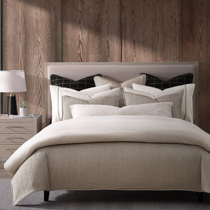 HiEnd Accents Chenille Herringbone Duvet Cover Set FB3901DS-SK-SN Sand Duvet Cover - Face: 100% polyester; Back: 100% cotton. Pillow Sham - 100% polyester. 110 x 96
