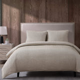HiEnd Accents Chenille Herringbone Duvet Cover Set FB3901DS-SQ-SN Sand Duvet Cover - Face: 100% polyester; Back: 100% cotton. Pillow Sham - 100% polyester. 92 x 96