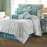 HiEnd Accents Catalina Duvet Cover Set FB3930-TW-OC Multi Duvet: 15% Polyester,70% Cotton,15% Linen; Bed skirt: 55% Cotton,45% Linen; Pillow sham(s): 50% Cotton,50% Polyester 88x68x0.5