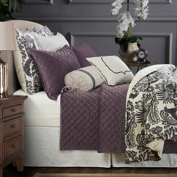 HiEnd Accents Augusta Toile Duvet Cover FB4162DU-SQ-OC Black, White Face: 80% polyester, 20% cotton; Back: 100% cotton 92x96x0.5