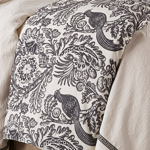 HiEnd Accents Augusta Toile Duvet Cover FB4162DU-SQ-OC Black, White Face: 80% polyester, 20% cotton; Back: 100% cotton 92x96x0.5