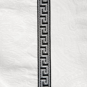 HiEnd Accents Liza White Matelassé Coverlet Set FB4162-SQ-OC Cream, Tan, Black Coverlet - Face: 68% viscose, 32% polyester; Back: 100% cotton. Bed Skirt - Skirt: 100% polyester; Decking: 100% polyester. Pillow Sham: 68% viscose, 32% polyester. 92x96x3