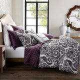 HiEnd Accents Augusta Toile Comforter Set FB4163-SQ-OC Black/ White Face: 80% Polyester, 20% Cotton, Back: 100% Cotton, Filling: 100% Polyester 92x96x3