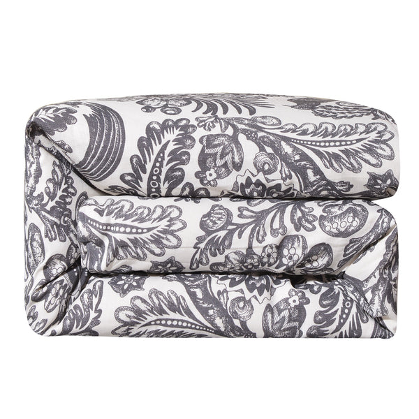 HiEnd Accents Augusta Toile Comforter Set FB4163-SQ-OC Black/ White Face: 80% Polyester, 20% Cotton, Back: 100% Cotton, Filling: 100% Polyester 92x96x3