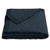 HiEnd Accents Linen Cotton Diamond Quilt FB6100-TW-NA Navy Face: 55% linen, 45% cotton; Back: 100% cotton; Fill: 100% polyester 64x84x0.5