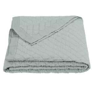 HiEnd Accents Linen Cotton Diamond Quilt FB6100-TW-SG Seaglass Face: 55% linen, 45% cotton; Back: 100% cotton; Fill: 100% polyester 64x84x0.5