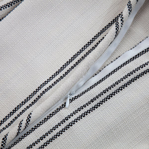 HiEnd Accents Prescott Duvet Cover Set FB6200-SQ-BK White, Black Duvet Cover - Face: 100% polyester; Back: 100% cotton. Pillow Sham: 100% Polyester 92.0 x 96.0 x 1.5