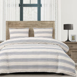 HiEnd Accents Prescott Duvet Cover Set FB6200-SQ-NA White, Navy Duvet: Face: 100% Polyester, Back: 100% Cotton; King Sham: 100% Polyester (2pc) 92x96x0.5