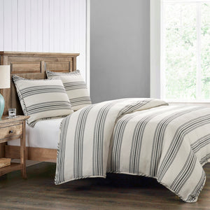 HiEnd Accents Prescott Duvet Cover Set FB6200-SQ-BK White, Black Duvet Cover - Face: 100% polyester; Back: 100% cotton. Pillow Sham: 100% Polyester 92.0 x 96.0 x 1.5