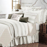 HiEnd Accents Prescott Stripe Duvet Cover FB6200DU-SQ-TP White, Taupe Face: 100% polyester; Back: 100% cotton 92x96