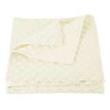 HiEnd Accents Velvet Diamond Quilt FB6300-FQ-CR Cream Face: 100% polyester, Back: 100% Cotton. Filling: 100% polyester 92x96x1