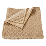 HiEnd Accents Velvet Diamond Quilt FB6300-FQ-OM Oatmeal Face: 100% polyester; Back: 100% cotton; Fill: 100% polyester 92x96x1