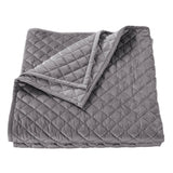 HiEnd Accents Velvet Diamond Quilt FB6300-KG-GR Gray Face: 100% polyester; Back: 100% cotton; Fill: 100% polyester 110x96x1