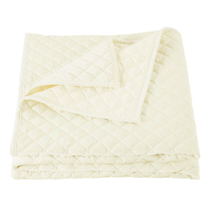 HiEnd Accents Velvet Diamond Quilt FB6300-TW-CR Cream Face: 100% polyester; Back: 100% cotton; Fill: 100% polyester 68 x 88 x 0.5