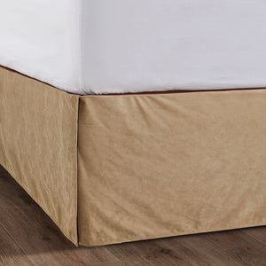 HiEnd Accents Velvet Bed Skirt FB6300BS-FL-TN Tan 100% Polyester 54x76+16