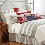 HiEnd Accents Prescott Comforter Set FB6400-SK-NA Navy Comforter face 100% cotton, insert fill 100% polyester. 110x96x1