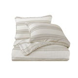 HiEnd Accents Prescott Comforter Set FB6400-SK-TP Taupe Comforter face 100% cotton, insert fill 100% polyester. 110x96x1