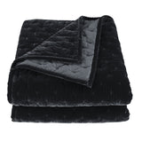 HiEnd Accents Stella Faux Silk Velvet Quilt FB6700-KG-BK Black Face: 70% rayon, 30% nylon; Lining: 100% cotton 110x96x1