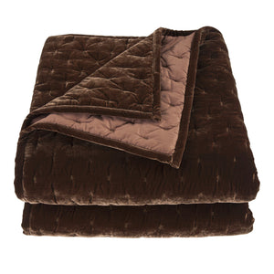 HiEnd Accents Stella Faux Silk Velvet Quilt FB6700-TW-CB Copper Brown Face: 70% rayon, 30% nylon; Lining: 100% cotton 68x88x1