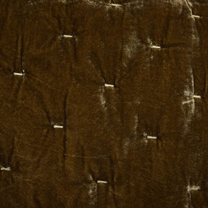 HiEnd Accents Stella Faux Silk Velvet Quilt FB6700-TW-GO Green Ochre Face: 70% rayon, 30% nylon; Lining: 100% cotton 68x88x1