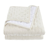 HiEnd Accents Stella Faux Silk Velvet Quilt FB6700-TW-ST Stone Face: 70% rayon, 30% nylon; Lining: 100% cotton 68x88x1