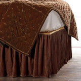 HiEnd Accents Stella Faux Silk Velvet Bed Skirt FB6800BS-KG-CB Copper Brown 70% rayon, 30% nylon 78x80x18