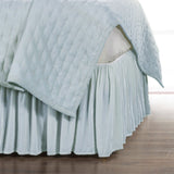 HiEnd Accents Stella Faux Silk Velvet Bed Skirt FB6800BS-KG-IB Icy Blue 70% rayon, 30% nylon 78x80x18