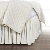 HiEnd Accents Stella Faux Silk Velvet Bed Skirt FB6800BS-KG-ST Stone 70% rayon, 30% nylon 78x80x18