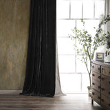 HiEnd Accents Stella Faux Silk Velvet Curtain FB6800CU-OS-BK Black Face: 70% rayon, 30% nylon; Lining: 100% cotton 48x108x0.2