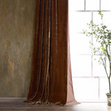 HiEnd Accents Stella Faux Silk Velvet Curtain FB6800CU-OS-CB Copper Brown Face: 70% rayon, 30% nylon; Lining: 100% cotton 48x108x0.2