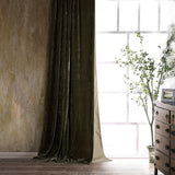 HiEnd Accents Stella Faux Silk Velvet Curtain FB6800CU-OS-FG Fern Green Face: 70% rayon, 30% nylon; Lining: 100% cotton 48.0 x 108.0 x 0.2