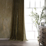 HiEnd Accents Stella Faux Silk Velvet Curtain FB6800CU-OS-GO Green Ochre Face: 70% rayon, 30% nylon; Lining: 100% cotton 48x108x0.2