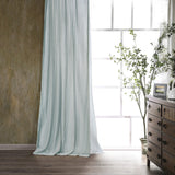 HiEnd Accents Stella Faux Silk Velvet Curtain FB6800CU-OS-IB Icy Blue Face: 70% rayon, 30% nylon; Lining: 100% cotton 48x108x0.2