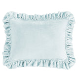 HiEnd Accents Stella Faux Silk Velvet Ruffled Dutch Euro Pillow FB6800D2-OS-IB Icy Blue Shell: 70% rayon, 30% nylon; Fill: 100% waterfowl feathers 27x39