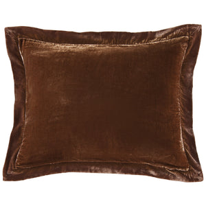 HiEnd Accents Stella Faux Silk Velvet Flanged Dutch Euro Pillow FB6800DE-OS-CB Copper Brown Shell: 70% rayon, 30% nylon; Fill: 100% waterfowl feathers 27 x 39 x 5