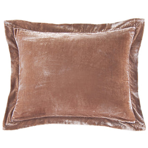 HiEnd Accents Stella Faux Silk Velvet Flanged Dutch Euro Pillow FB6800DE-OS-DR Dusty Rose Shell: 70% rayon, 30% nylon; Fill: 100% waterfowl feathers 27 x 39 x 5