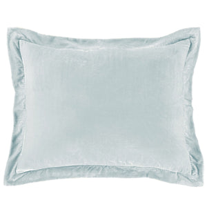 HiEnd Accents Stella Faux Silk Velvet Flanged Dutch Euro Pillow FB6800DE-OS-IB Icy Blue Shell: 70% rayon, 30% nylon; Fill: 100% waterfowl feathers 27.0 x 39.0 x 5.0