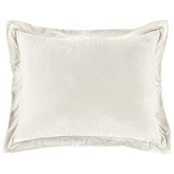HiEnd Accents Stella Faux Silk Velvet Flanged Dutch Euro Pillow FB6800DE-OS-ST Stone Shell: 70% rayon, 30% nylon; Fill: 100% waterfowl feathers 27.0 x 39.0 x 5.0