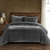 HiEnd Accents Stella Faux Silk Velvet Duvet Cover Set FB6800DS-SK-SL Slate Face: 30% Nylon, 70% Rayon, Lining: 100% Polyester, Back: 100% Cotton 110x96x0.5