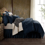 HiEnd Accents Stella Faux Silk Velvet Duvet Cover Set FB6800DS-SQ-MB Midnight Blue Face: 30% Nylon, 70% Rayon, Lining: 100% Polyester, Back: 100% Cotton 92x96x0.5