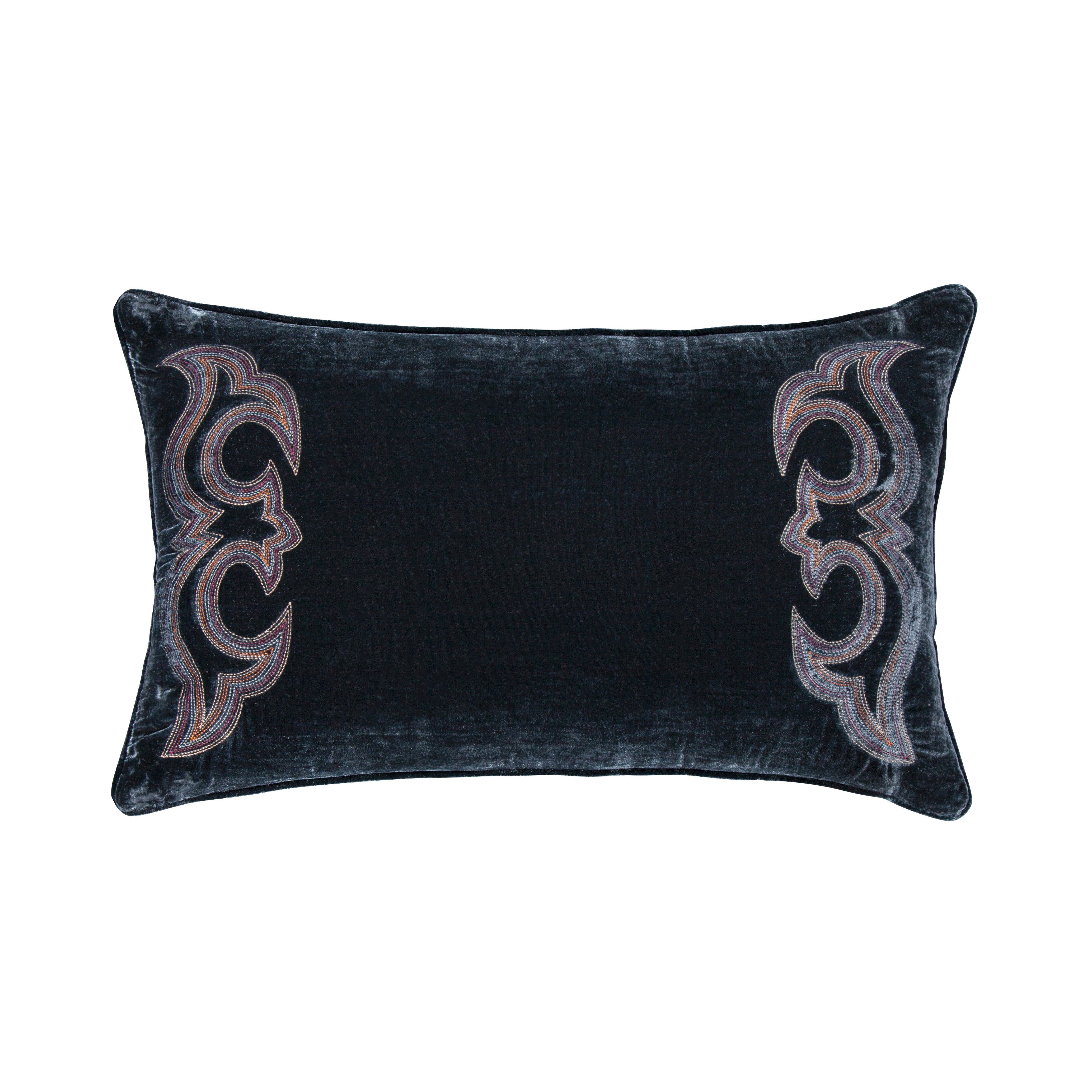 HiEnd Accents Stella Faux Silk Velvet Lumbar Pillow - Thumbnail 5