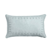 HiEnd Accents Stella Faux Silk Velvet Embroidered Lumbar Pillow FB6800P6-OS-IB Icy Blue Shell: 70% rayon, 30% nylon; Fill: 100% waterfowl feathers 14x24x6