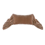 HiEnd Accents Stella Faux Silk Velvet Long Ruffled Pillow FB6800P7-OS-DR Dusty Rose Shell: 70% rayon, 30% nylon; Fill: 100% waterfowl feathers 26x14x6