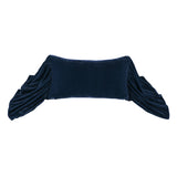 HiEnd Accents Stella Faux Silk Velvet Long Ruffled Pillow FB6800P7-OS-MB Midnight Blue Shell: 70% rayon, 30% nylon; Fill: 100% waterfowl feathers 26x14x6