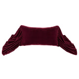 HiEnd Accents Stella Faux Silk Velvet Long Ruffled Pillow FB6800P7-OS-RD Garnet Red Shell: 70% rayon, 30% nylon; Fill: 100% waterfowl feathers 14x26